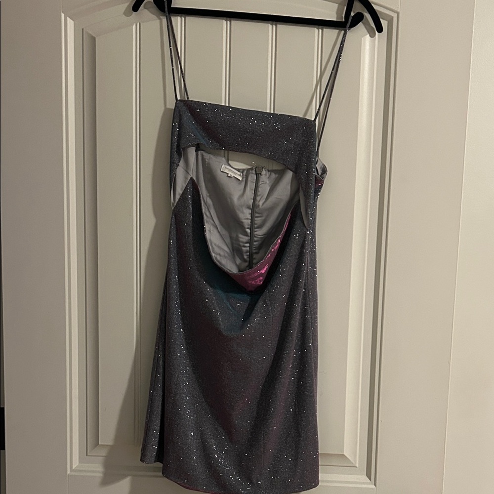 Elegant Gray Glitter Dress